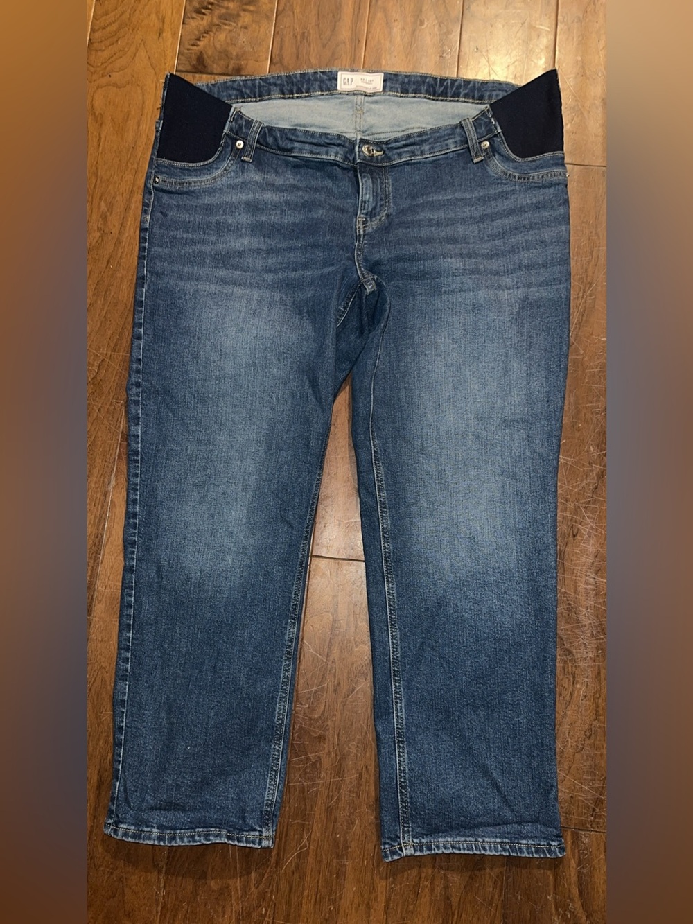 Womens Gap maternity Blue Stretch Denim Jeans size 16 EUC